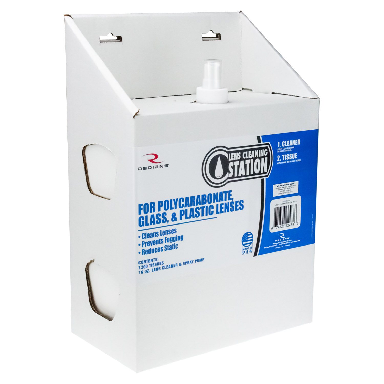 Lens Cleaning Station - 1 16 oz lens cleaner, 1200 tissues